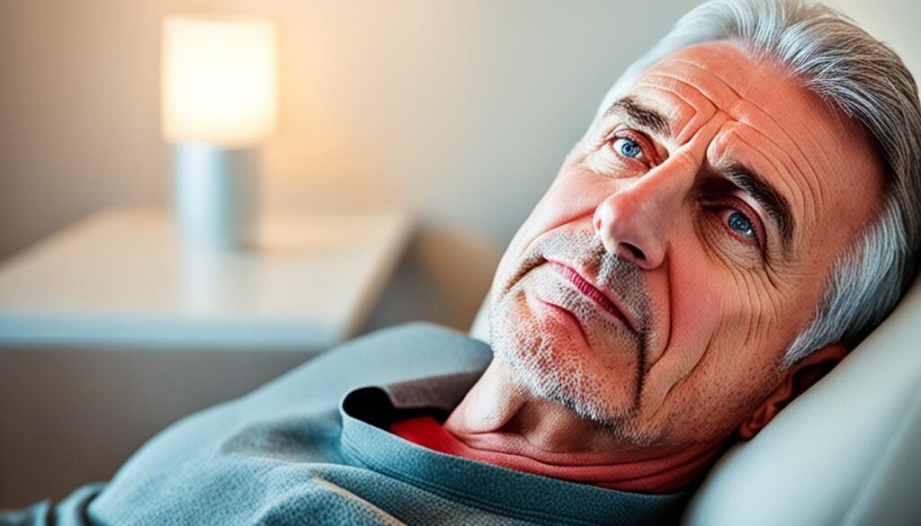 Gerötete Augen zur Ruhe kommen