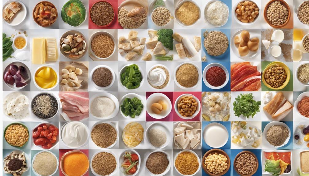 diverse protein rich food options