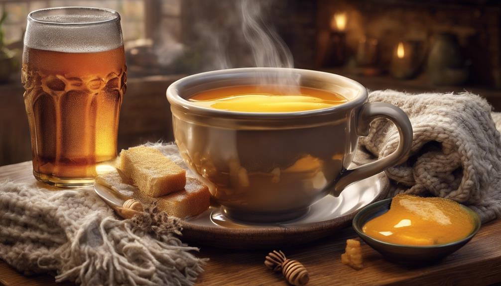 hot beer with honey and ginger