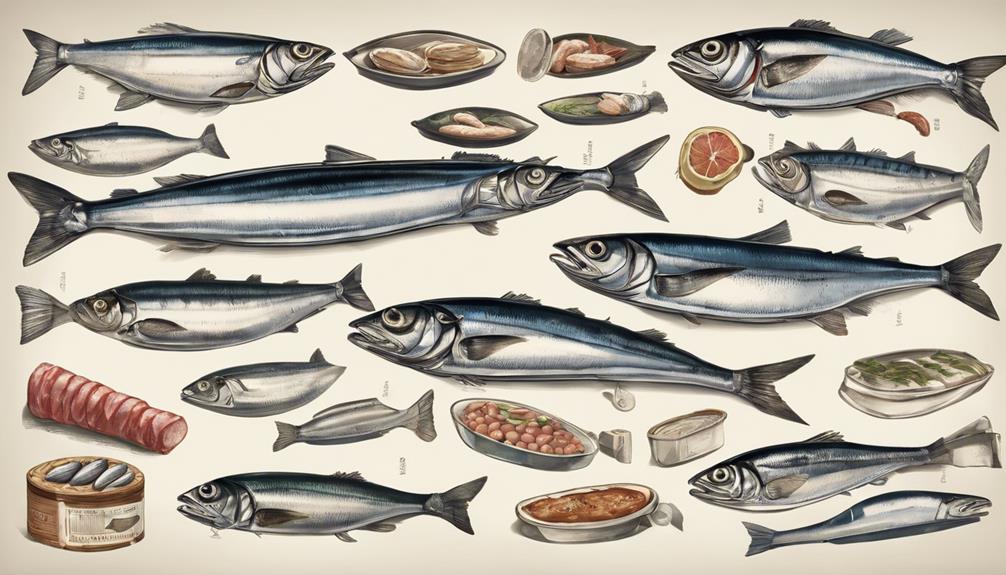 seafood such as sardines
