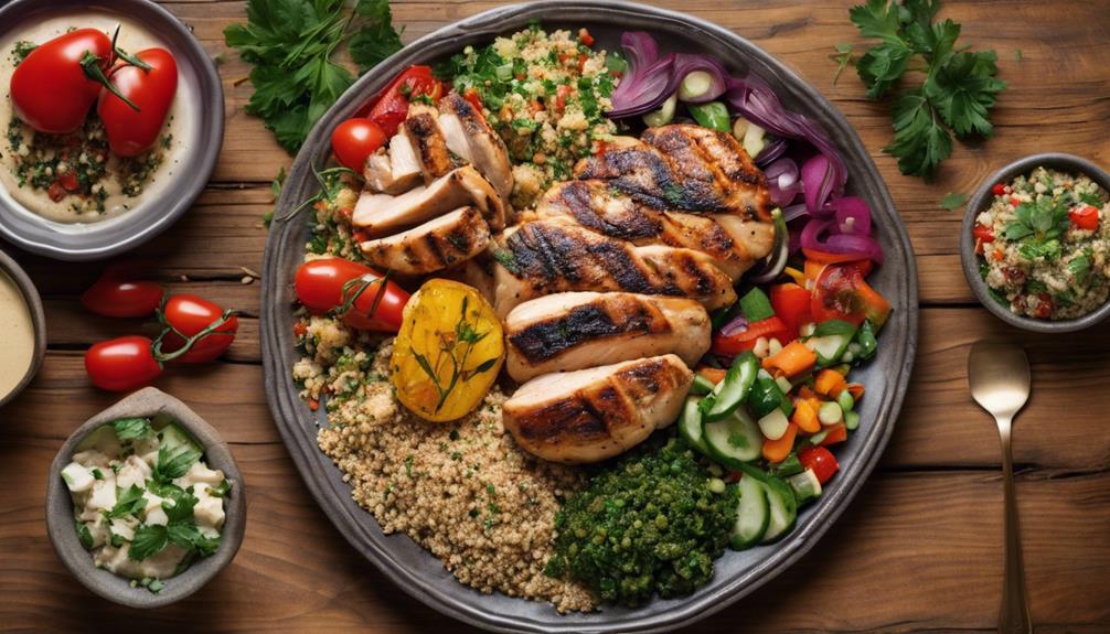 selected balanced mediterranean diet meals