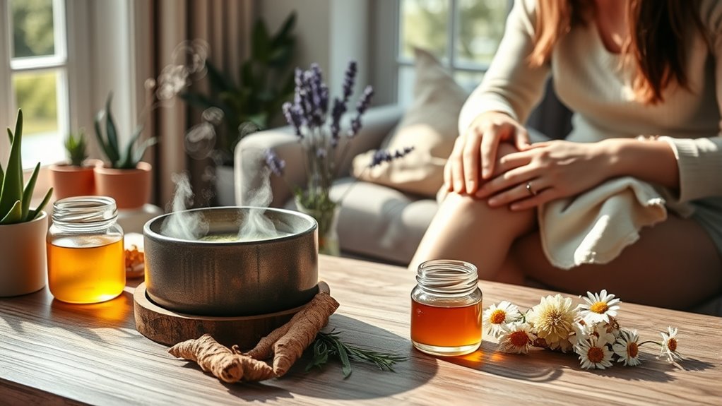 herbal teas and cold compresses