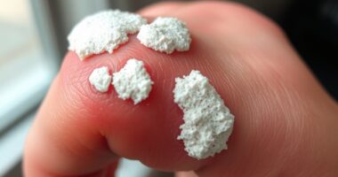 sichtbare Harnsäureablagerungen