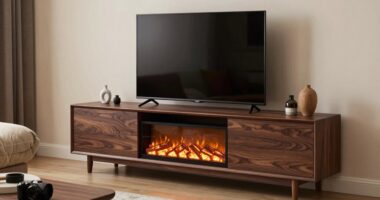 TV-Schrank mit elektrischem Kamin