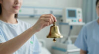 Royal hug for woman ringing cancer treatment bell